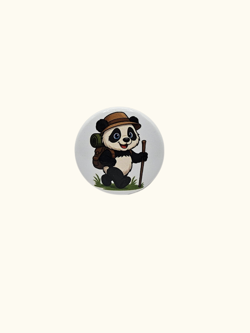 Magnet "Panda am Wandern" - Ø 3,8cm
