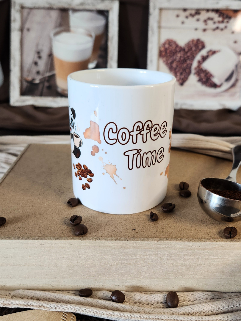 Tasse "Coffee Time" mit süßem Panda Motiv