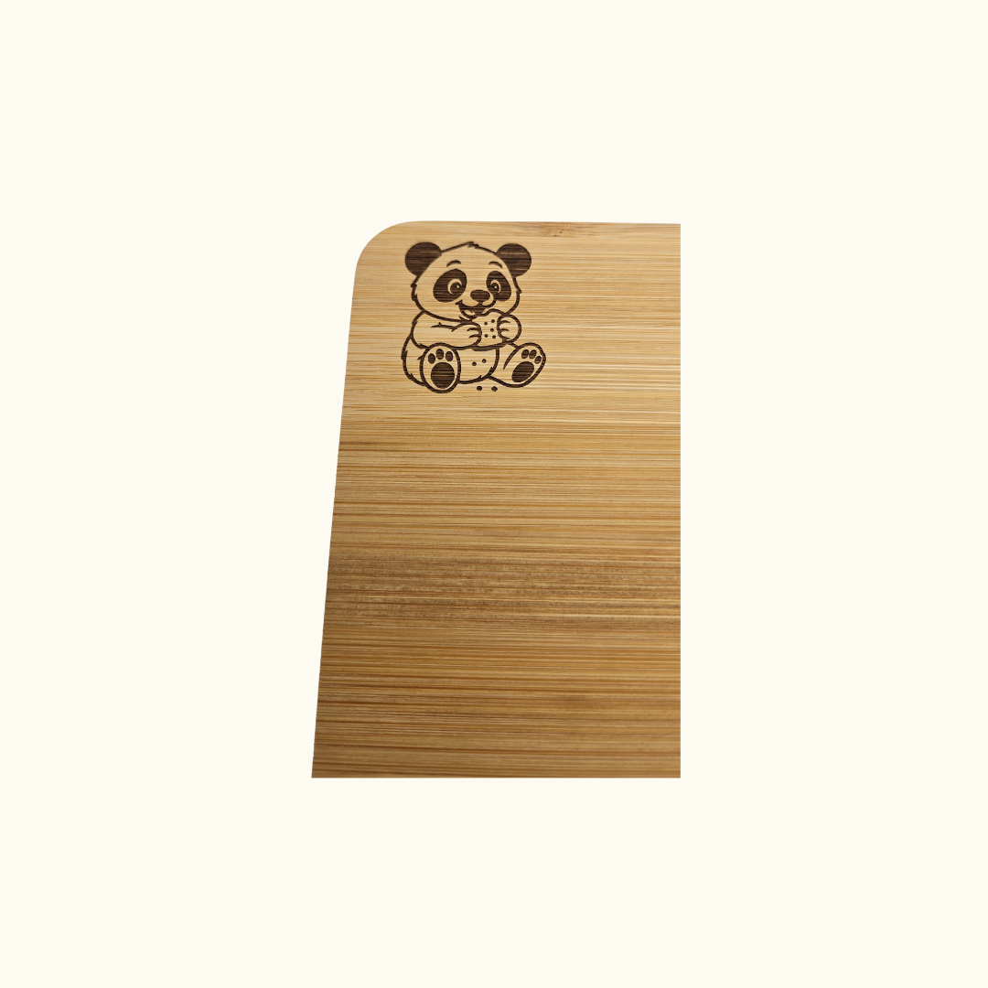 Personalisierte Brotdose mit Bambusdeckel + Frühstücksbrett aus Bambus - Bundle