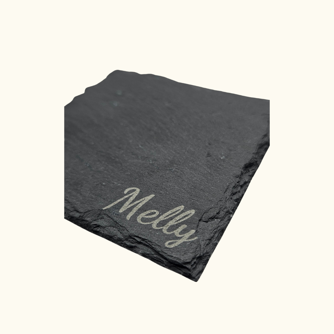 Personalisierte Schiefer Untersetzer - quadratisch, 10 × 10 cm