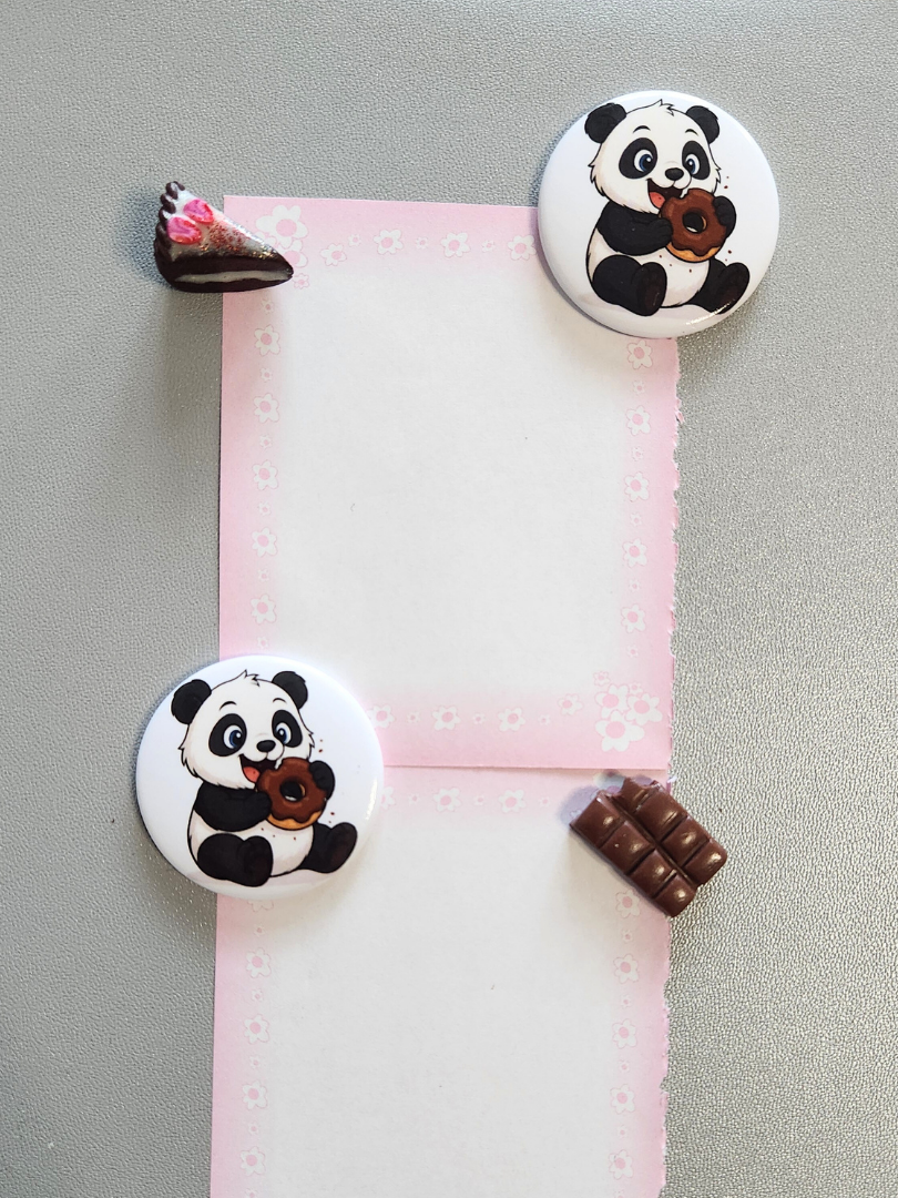 Magnet "Panda mit Donut" - Ø 3,8cm