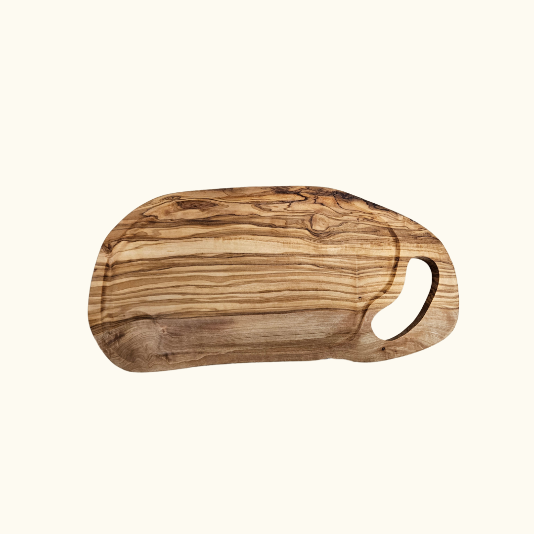 Steakbrett mit Saftrille ca. 35 cm aus Olivenholz