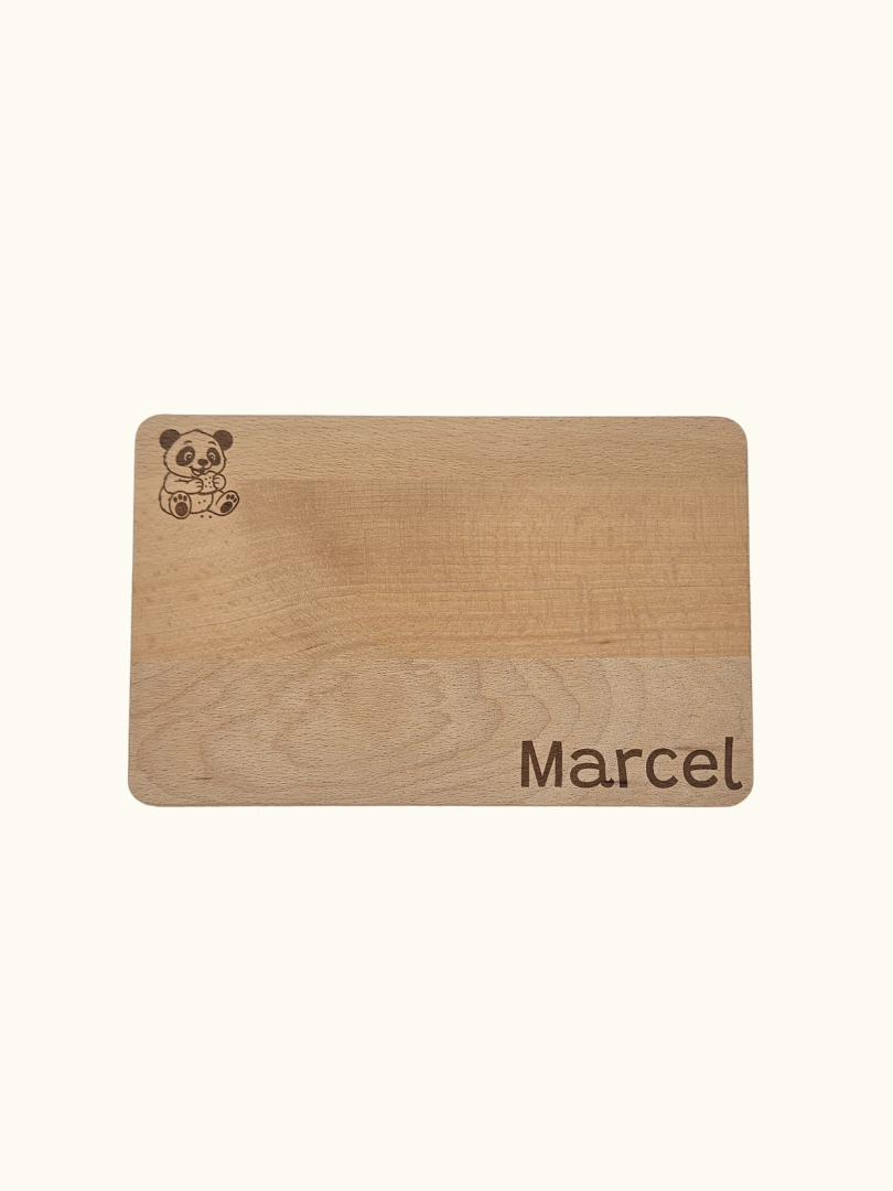 Personalisiertes Frühstücksbrett aus Buchenholz
