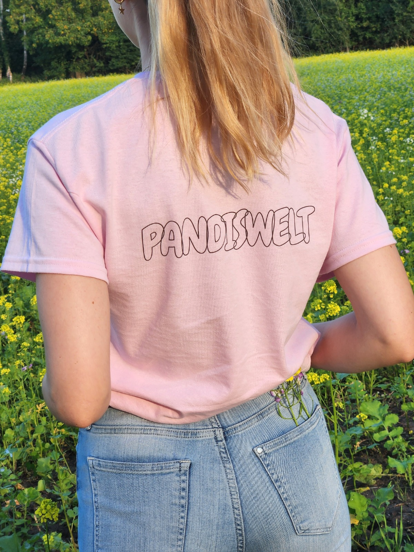 Unisex Panda T-Shirt - Schrift hinten - verschiedene Farben