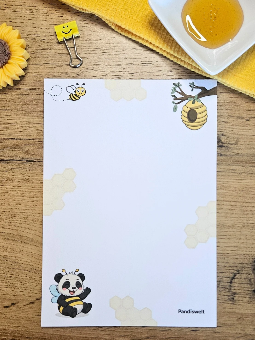 Notizblock A5 - Panda als Biene