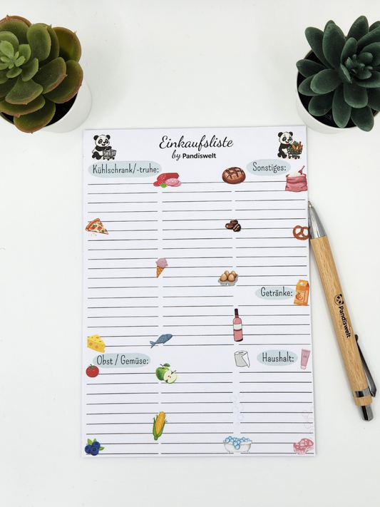 Einkaufsliste mit einzigartigem Motiv - 25 Blatt