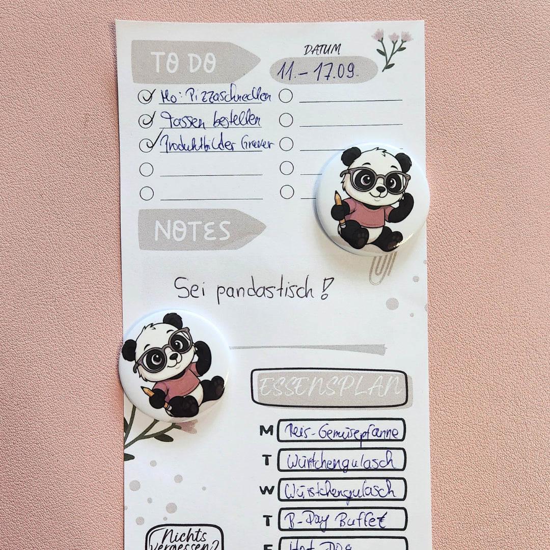 Magnet Panda mit Stift für Kühlschränke, Magnettafeln und Whiteboards - Für Kreative und organisierte Personen