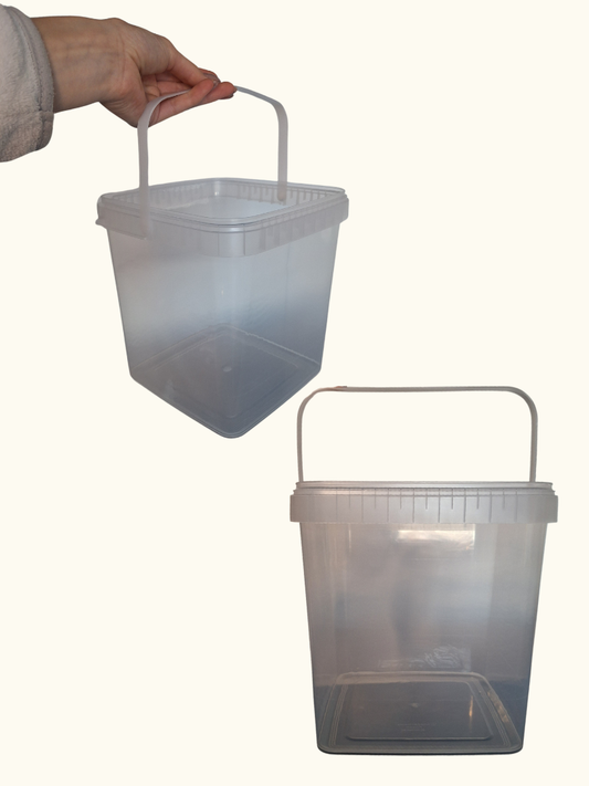 Eimer mit Deckel quadratisch - transparent - 5,9 Liter