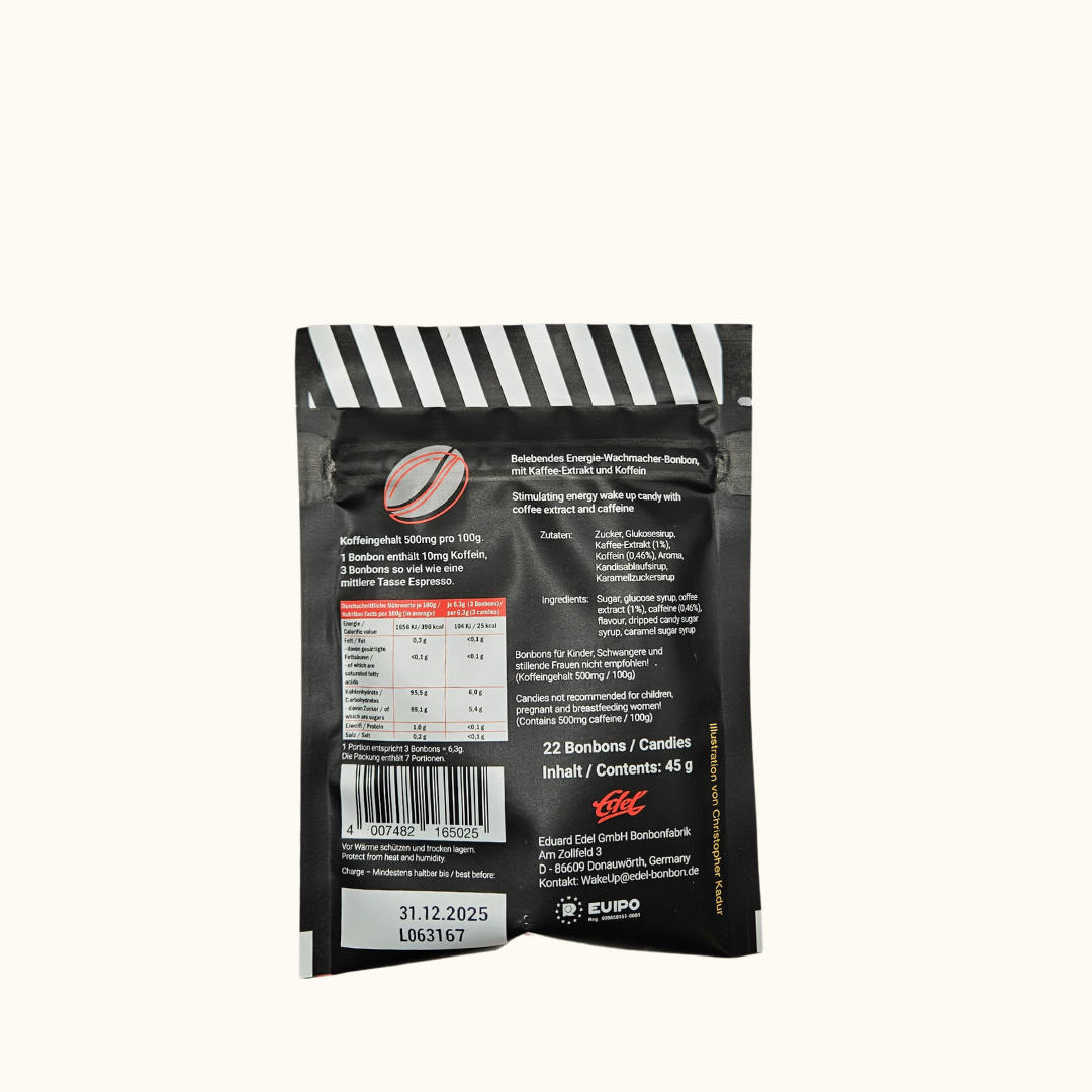WakeUp Kaffeebonbons - Strong Coffee Bean Candy - 45g