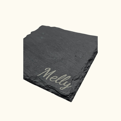 Personalisierte Schiefer Untersetzer - quadratisch, 10 × 10 cm