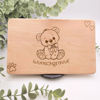 Frühstücksbrett "Teddy" mit Wunschgravur