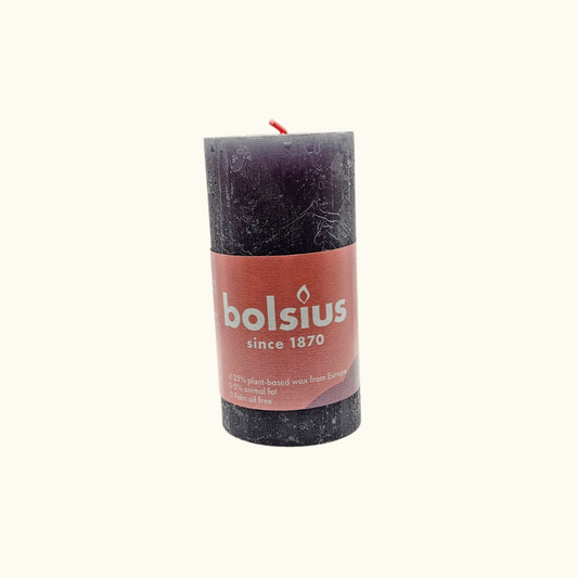 Bolsius Rustik Stumpenkerze 100/50 mm - Stürmisches Grau