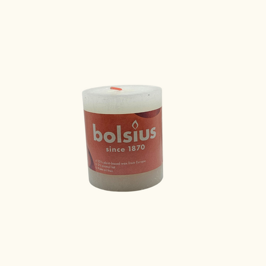 Rustik Stumpenkerze 80/68 mm - Weiß