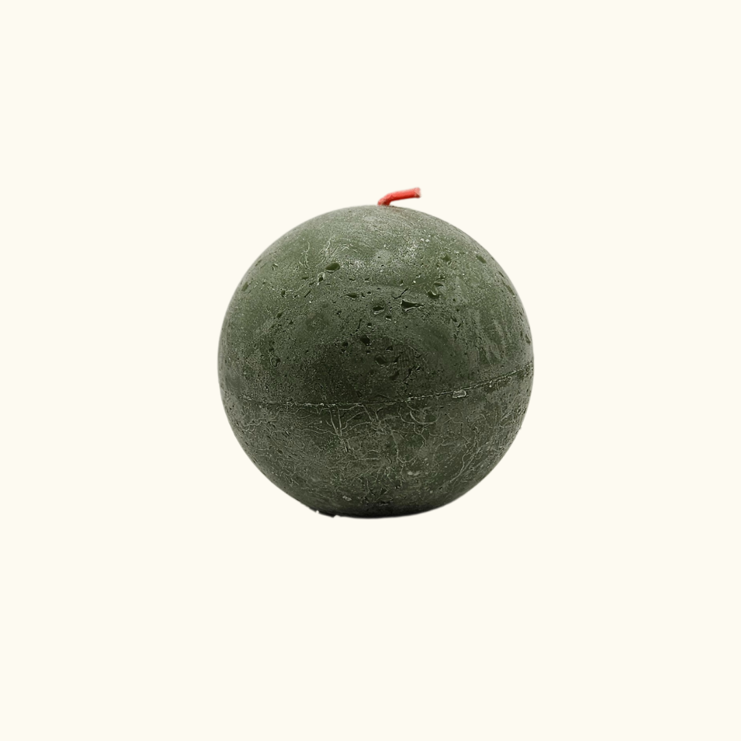 Bolsius Rustik Kugelkerze 76mm - Frische Olive