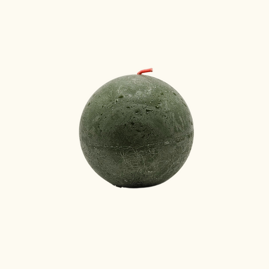 Rustik Kugelkerze 76mm - Frische Olive