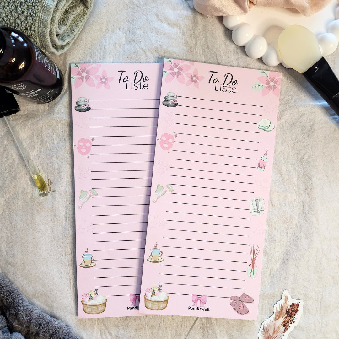 To-Do Liste Spa Moments für die Organisation von wichtigen To Dos im Alltag - als Geschenk für Mädchen und Frauen
