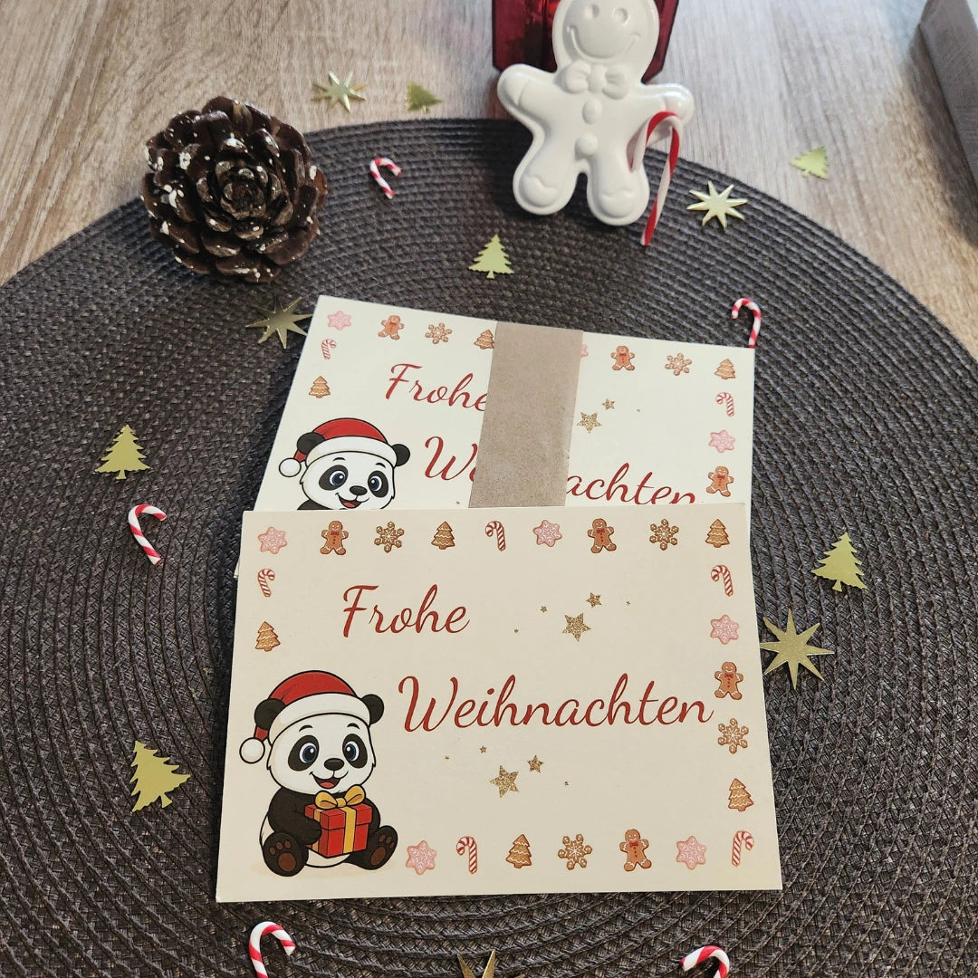 Weihnachtskarte mit Panda Motiv