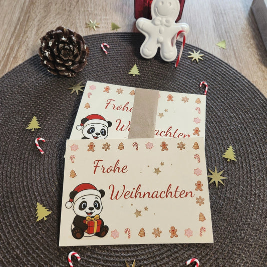 Weihnachtskarte mit Panda Motiv
