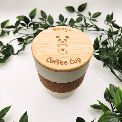 Personalisierter & nachhaltiger Kaffeebecher "to go" mit Korkband