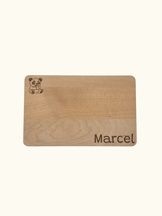 Personalisiertes Frühstücksbrett aus Buchenholz