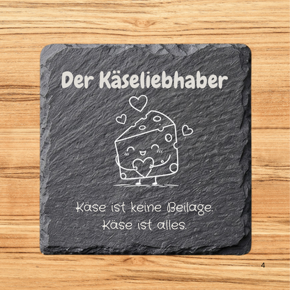 4er Set Schiefer Untersetzer für Raclette Pfännchen