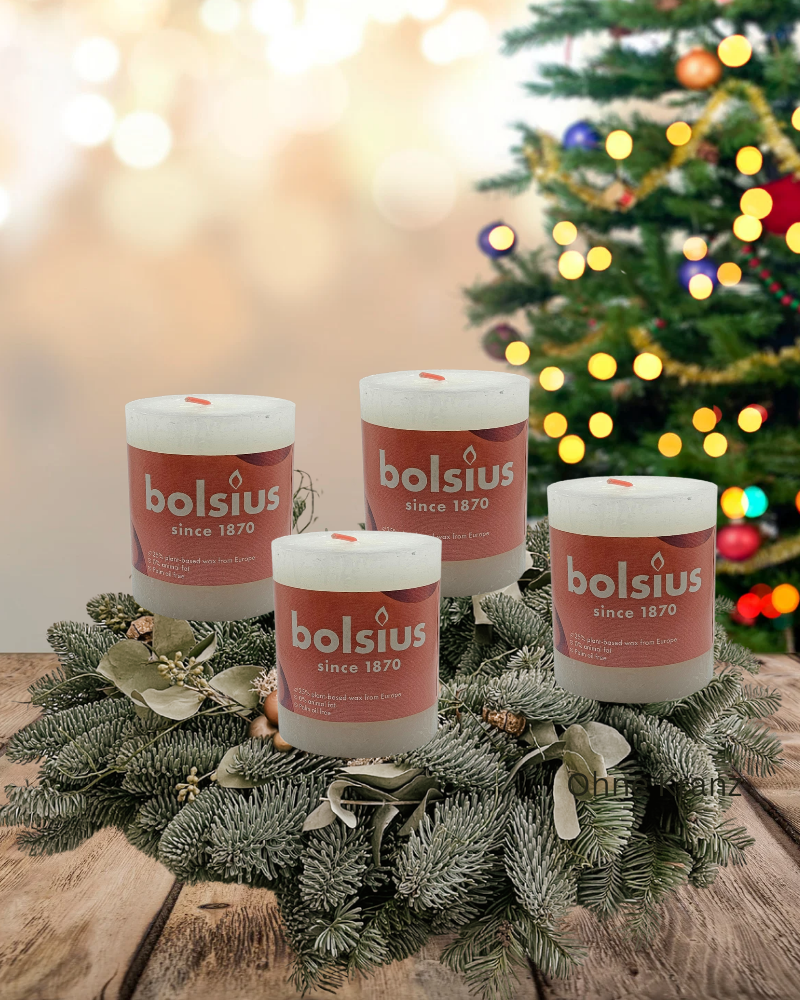 Stumpenkerzenset für Adventskranz - Weiß