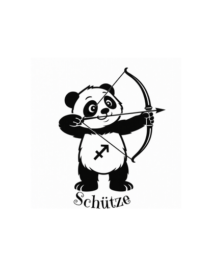 Sternzeichen "Panda-Edition" Schlüsselanhänger personalisiert aus Buchenholz