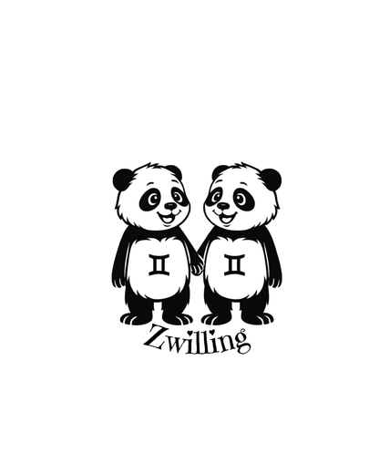 Sternzeichen "Panda-Edition" Schlüsselanhänger personalisiert aus Buchenholz