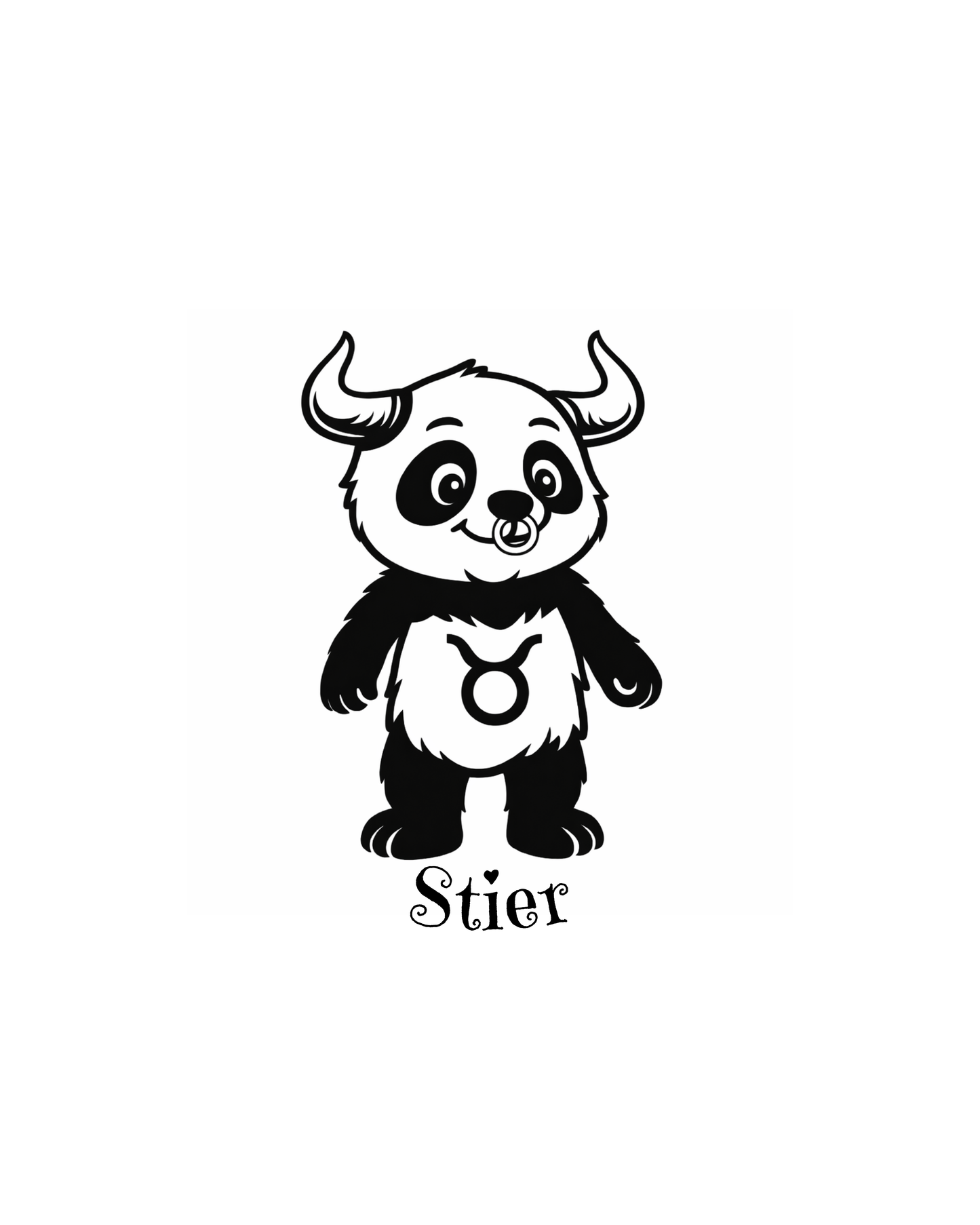 Sternzeichen "Panda-Edition" Schlüsselanhänger personalisiert aus Buchenholz