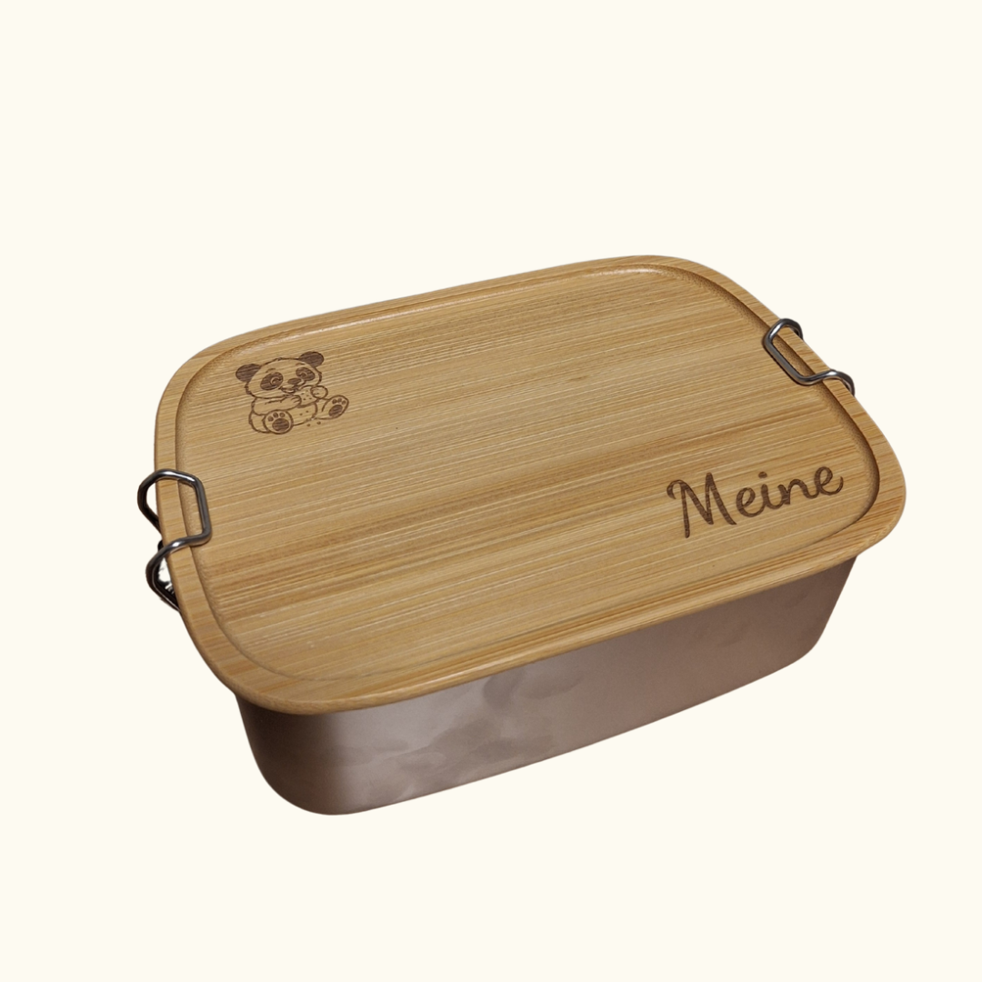 Personalisierte Edelstahl Brotdose mit Tiermotiv & Namen | 1 Liter