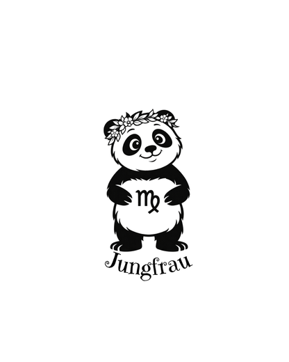 Sternzeichen "Panda-Edition" Schlüsselanhänger personalisiert aus Buchenholz