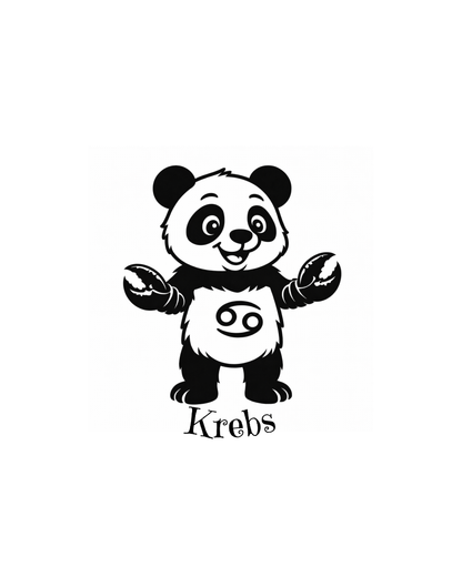 Sternzeichen "Panda-Edition" Schlüsselanhänger personalisiert aus Buchenholz
