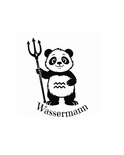 Sternzeichen "Panda-Edition" Schlüsselanhänger personalisiert aus Buchenholz