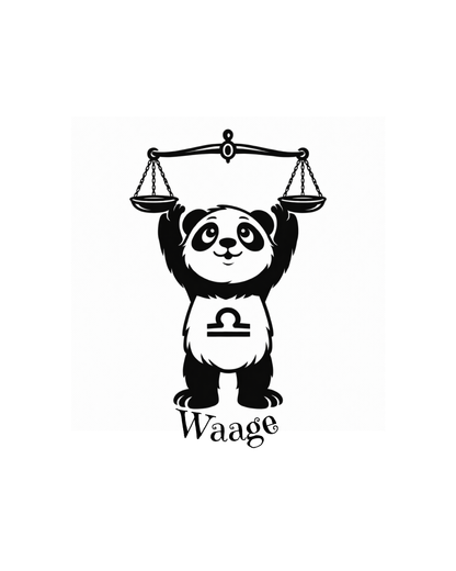 Sternzeichen "Panda-Edition" Schlüsselanhänger personalisiert aus Buchenholz