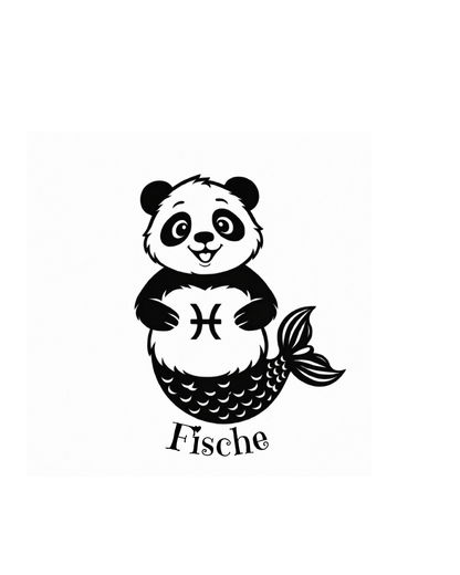 Sternzeichen "Panda-Edition" Schlüsselanhänger personalisiert aus Buchenholz