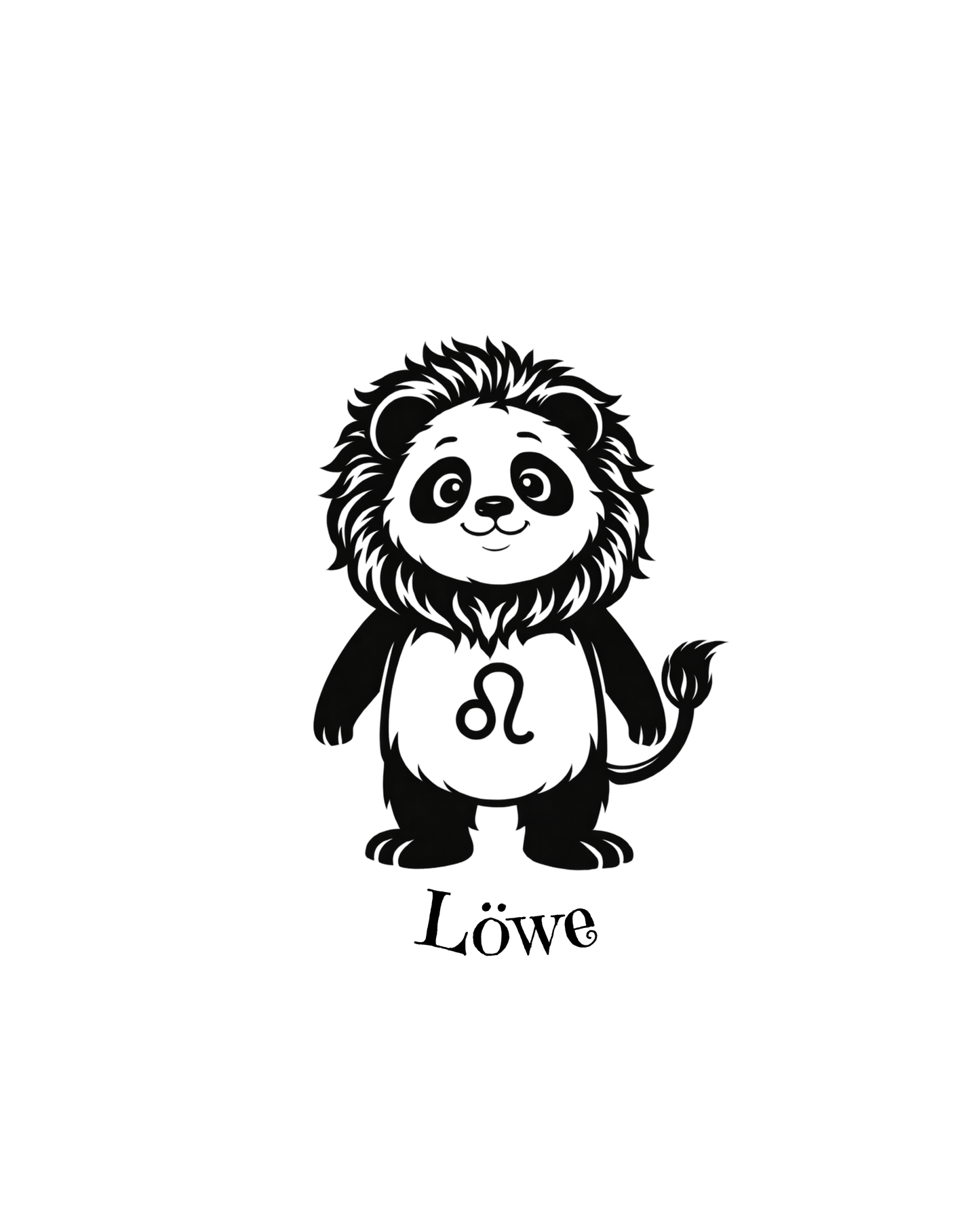 Sternzeichen "Panda-Edition" Schlüsselanhänger personalisiert aus Buchenholz