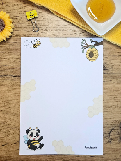 Notizblock A5 - Panda als Biene