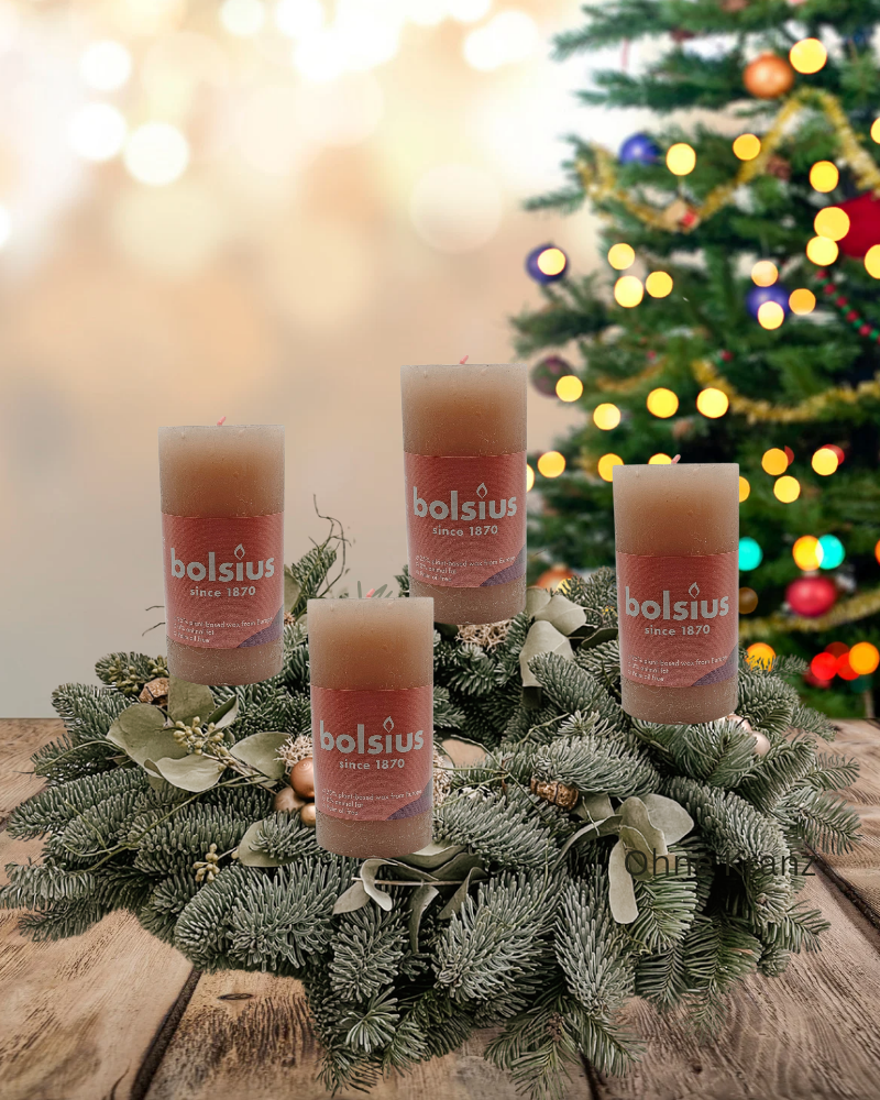 Stumpenkerzenset für Adventskranz - Rosa