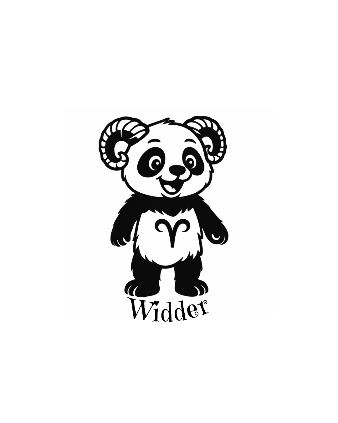 Sternzeichen "Panda-Edition" Schlüsselanhänger personalisiert aus Buchenholz